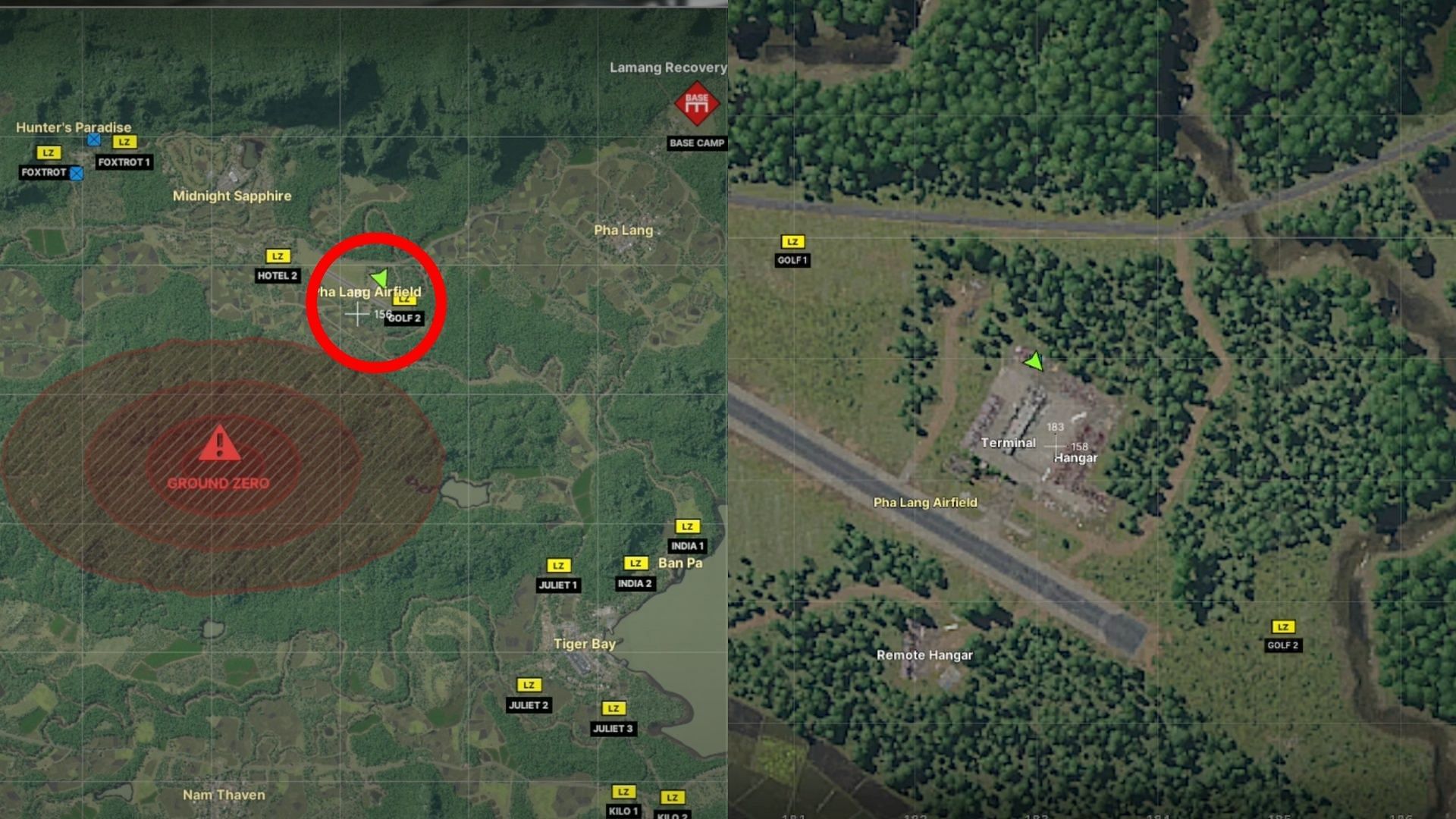 Location of the Pha Lang Airfield (Image via MADFINGER Games)