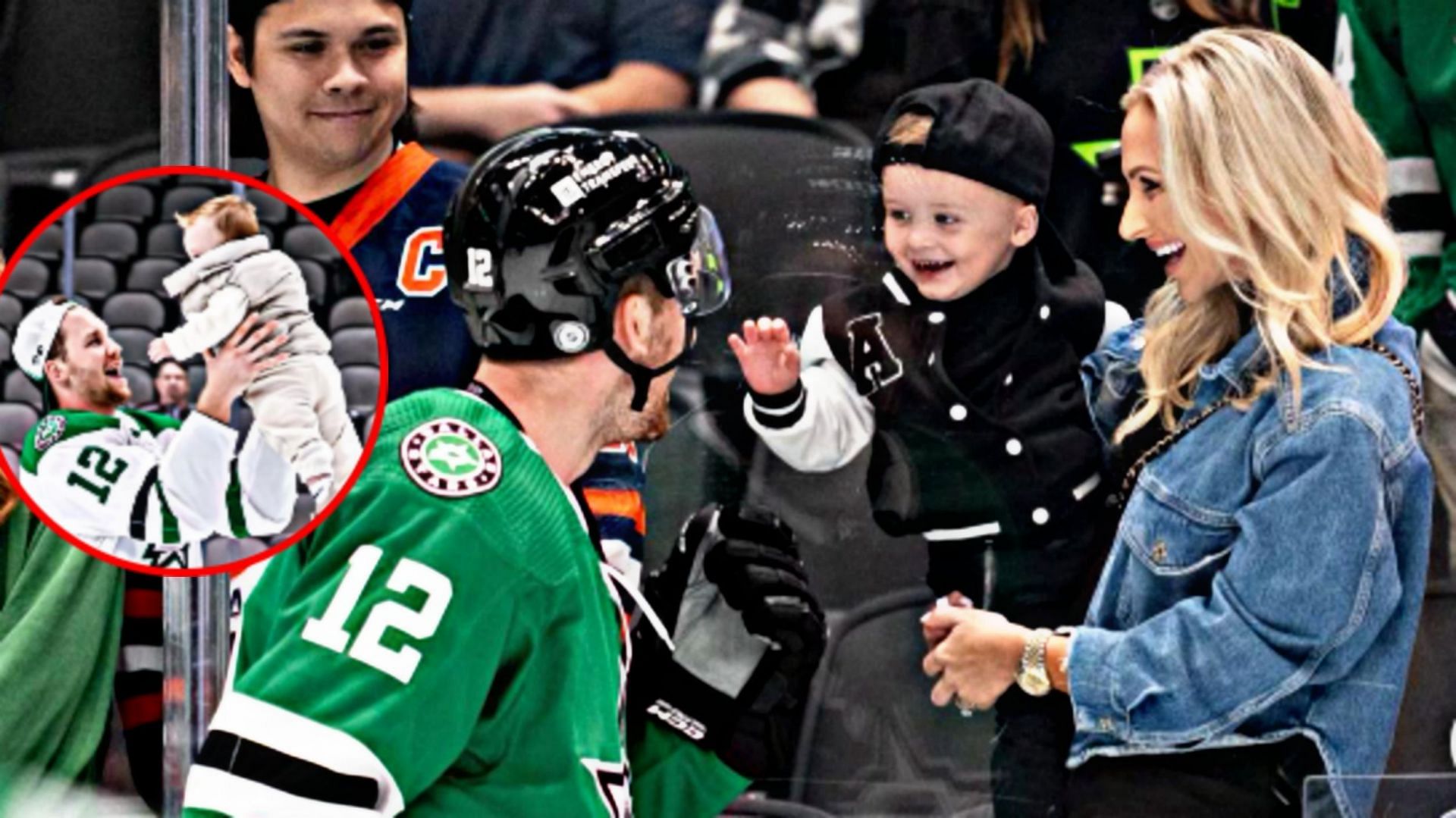Radek Faksa shares a moment with his son