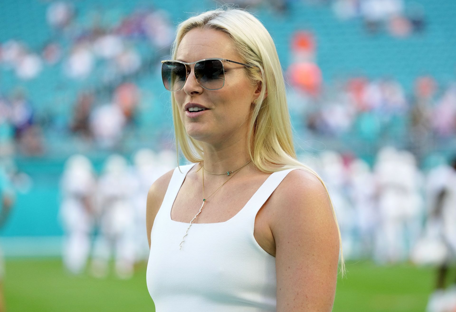 Lindsey Vonn at the New York Giants v Miami Dolphins