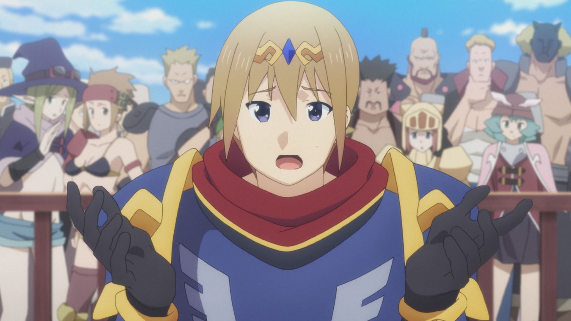 Mitsurugi is once again defeated by Kazuma in Konosuba season 3 episode 6 (Image via Deen)