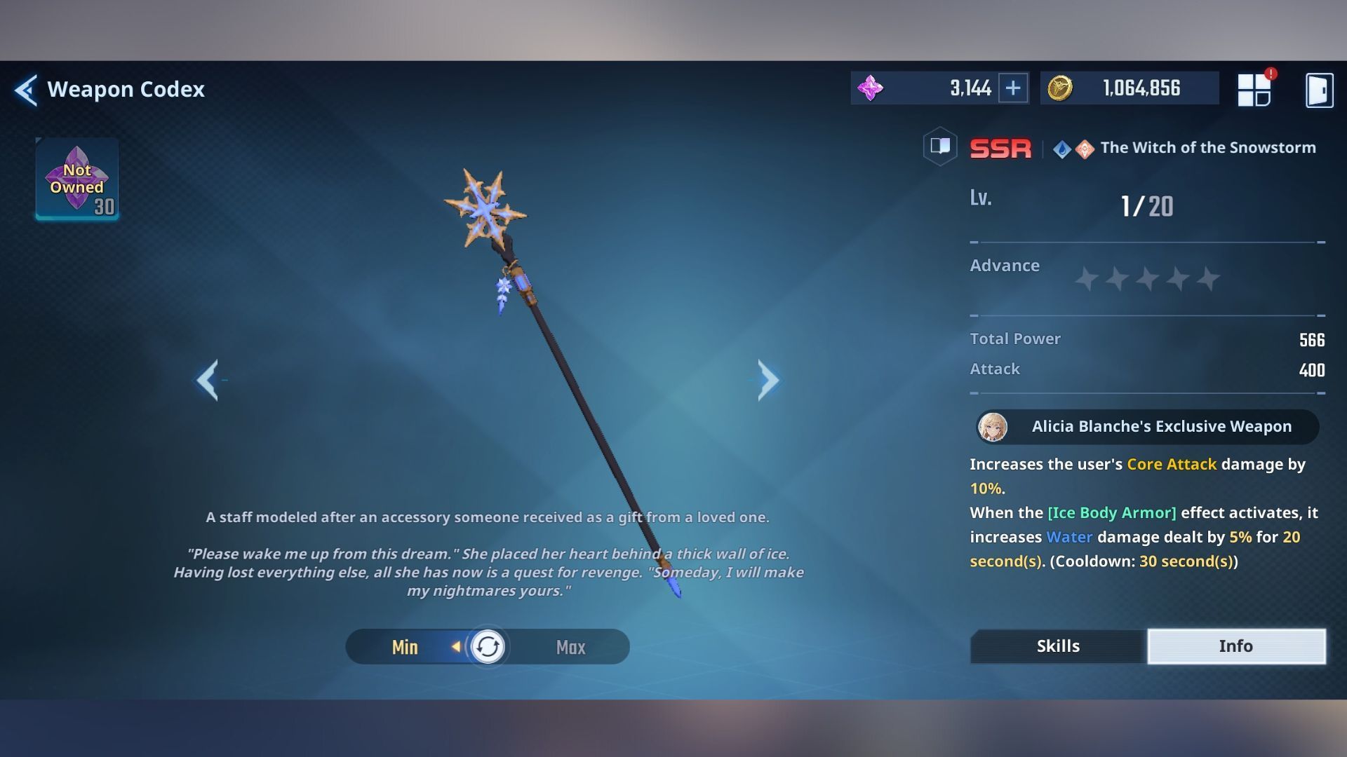 Alicia Blanche&#039;s Exclusive Weapon in Solo Leveling Arise. (Image via Netmarble)