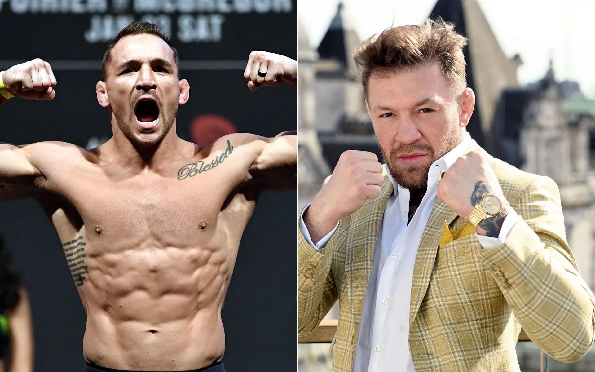 Michael Chandler (left) speaks about spending time with Conor McGregor (right) on TUF [Images via Getty]