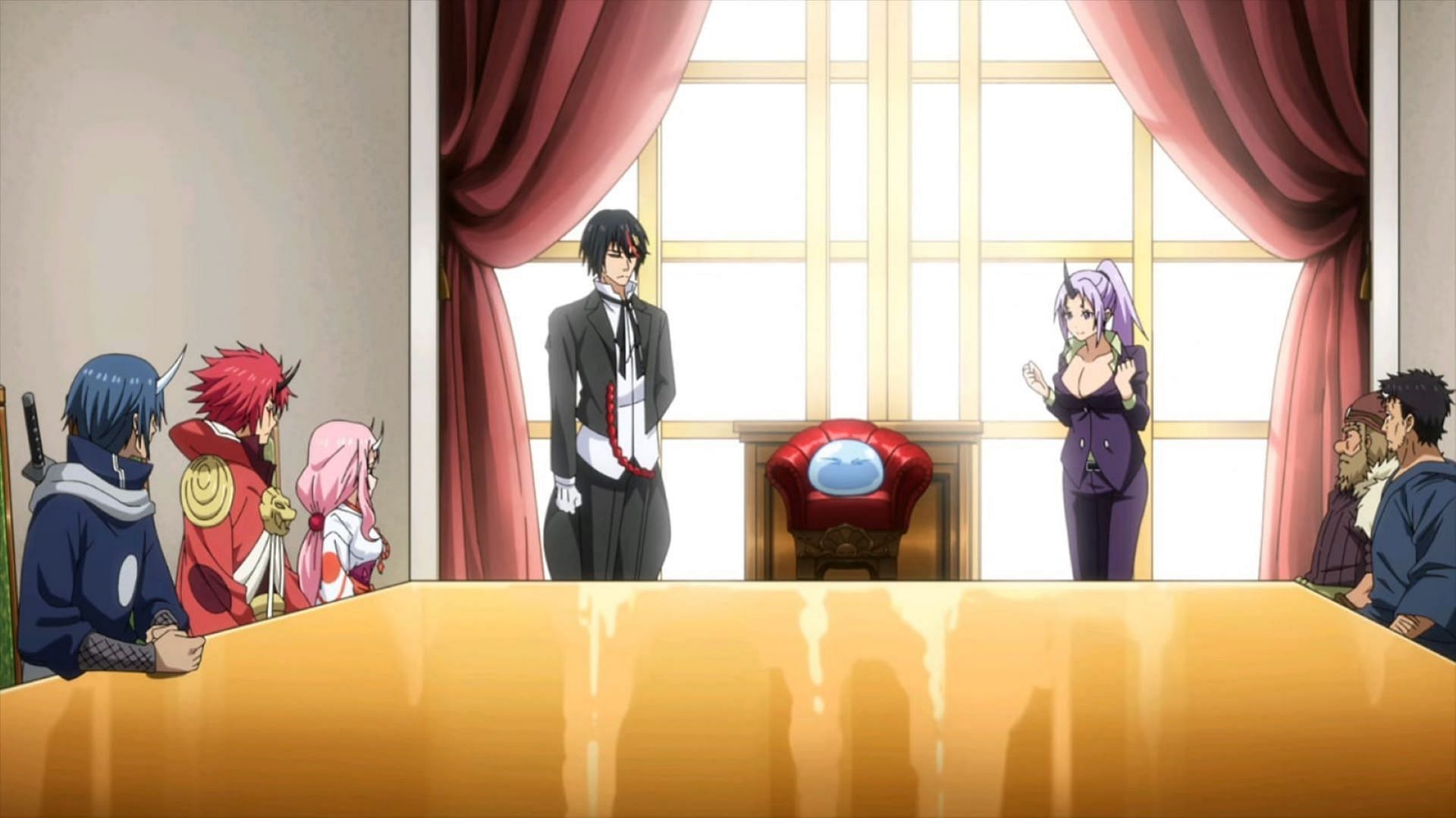 Rimuru and his executives, as seen in the anime (Image via 8Bit)