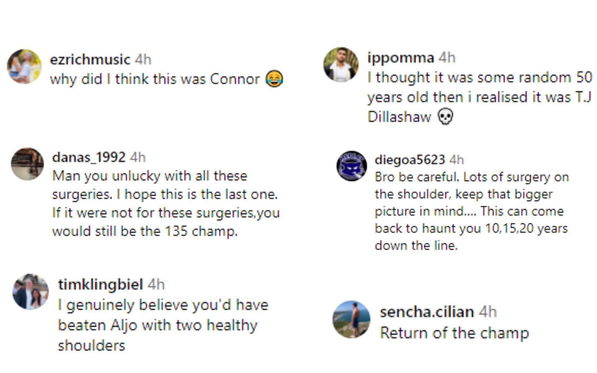Fans reaction to Dillashaw hinting at a return [Image courtesy: @tjdillashaw - Instagram]