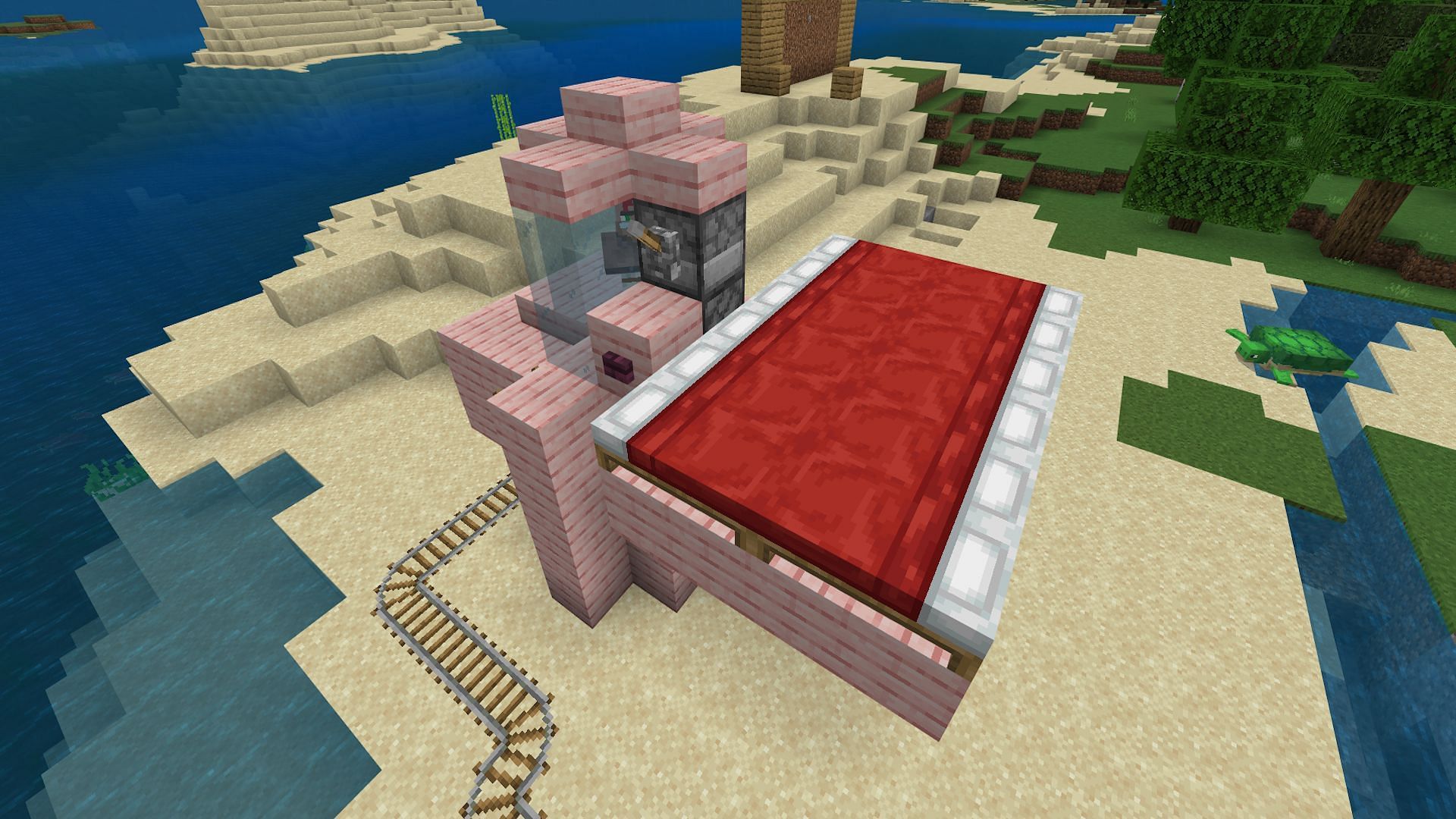 The bed platform next to the adult villager chamber (Image via Mojang)