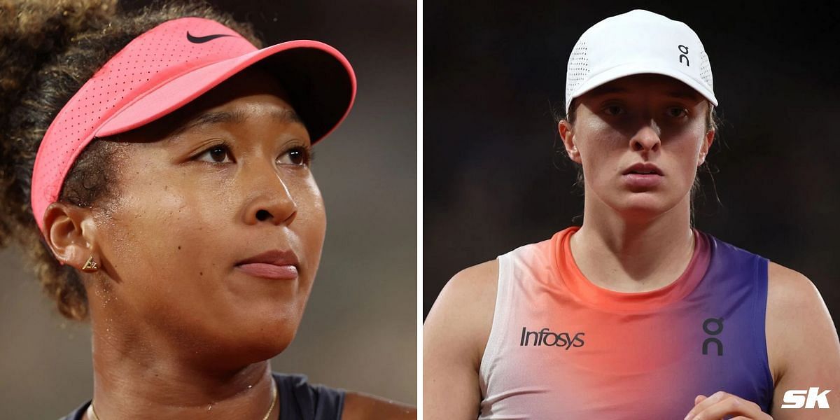 Naomi Osaka (L) and Iga Swiatek. Photos: Getty