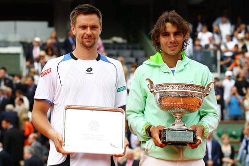 The Spaniard beat Robin Soderling (left) in the 2010 French Open final