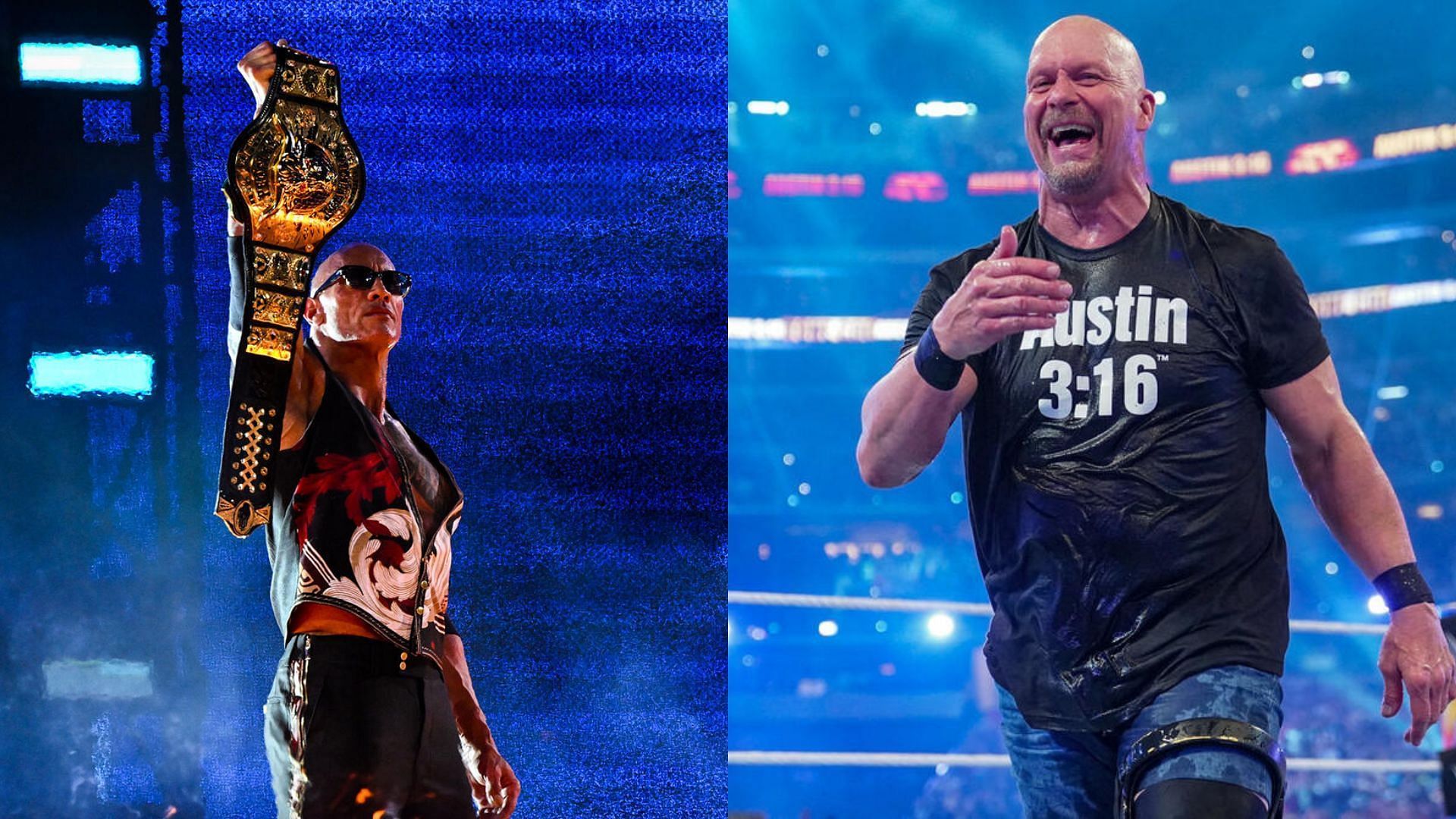 The Rock and Stone Cold Steve Austin are two of the most iconic figures in WWE [Photos courtesy of WWE