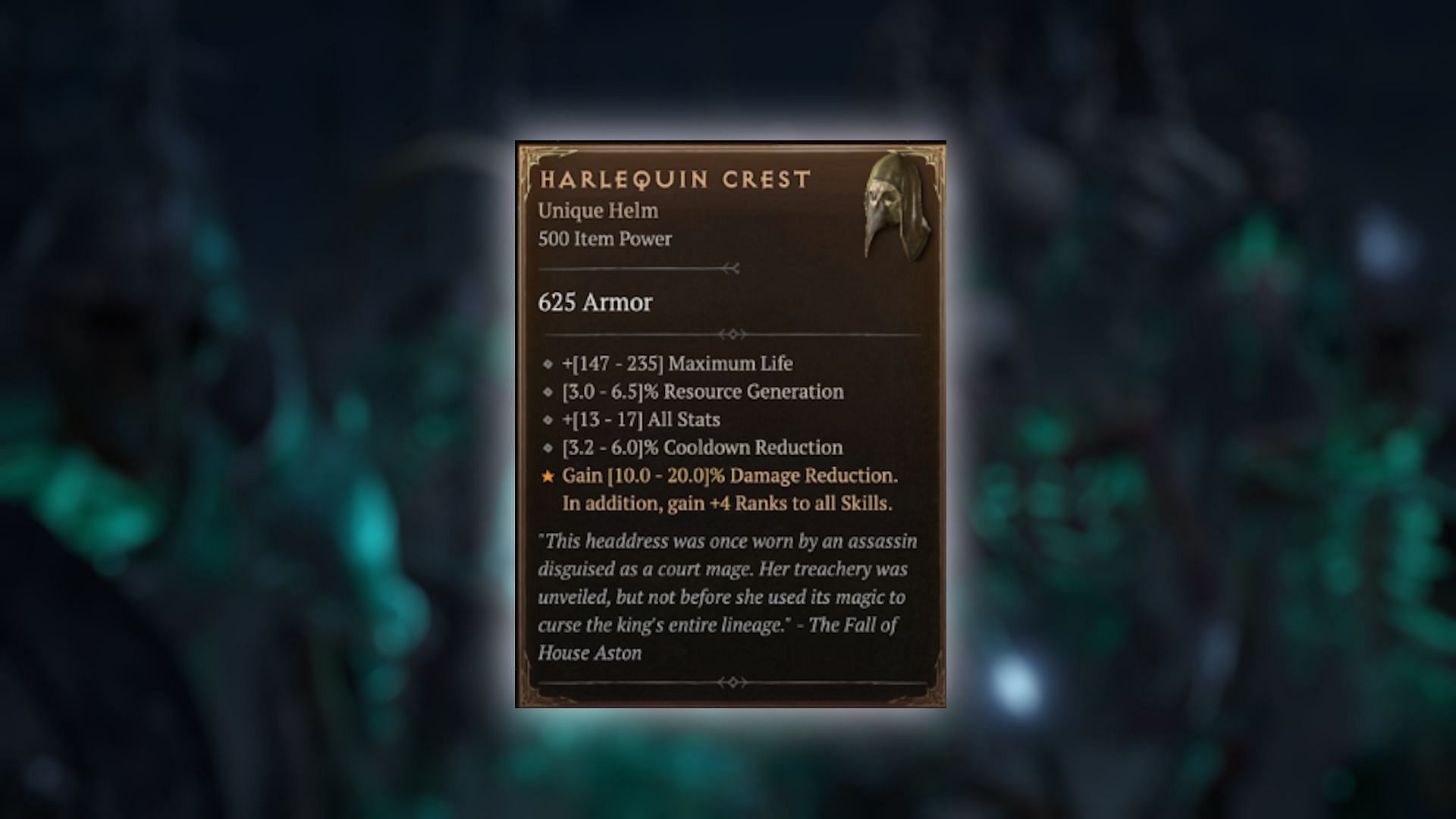 Harlequin Crest is one of the strongest Uber Uniques in Diablo 4 (Image via Blizzard Entertainment)