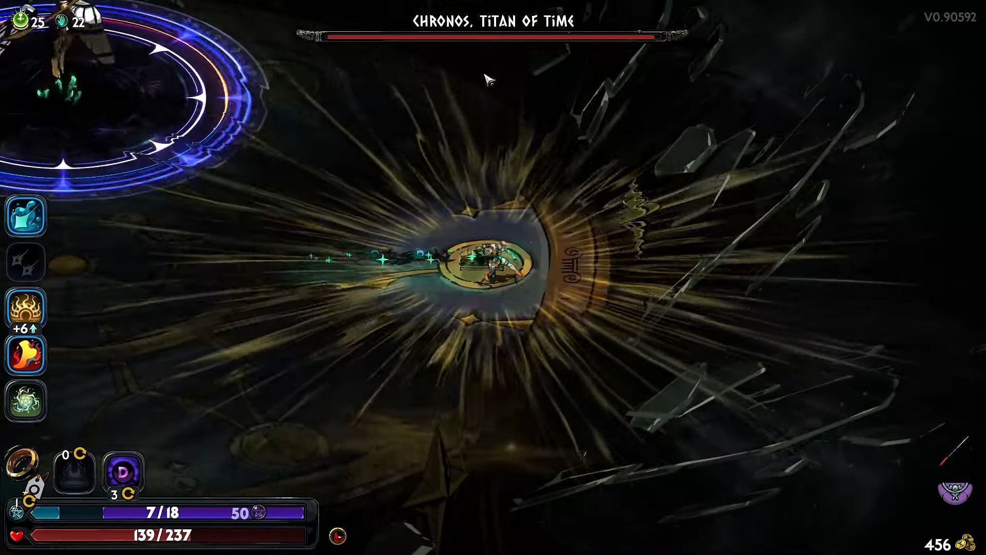 Chronos using Time Burst in his second phase (Image via YouTube/Azulazu || Supergiant Games)