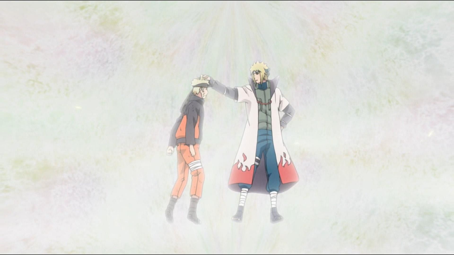 Naruto and Minato as seen in the Naruto anime (Image via Studio Pierrot)