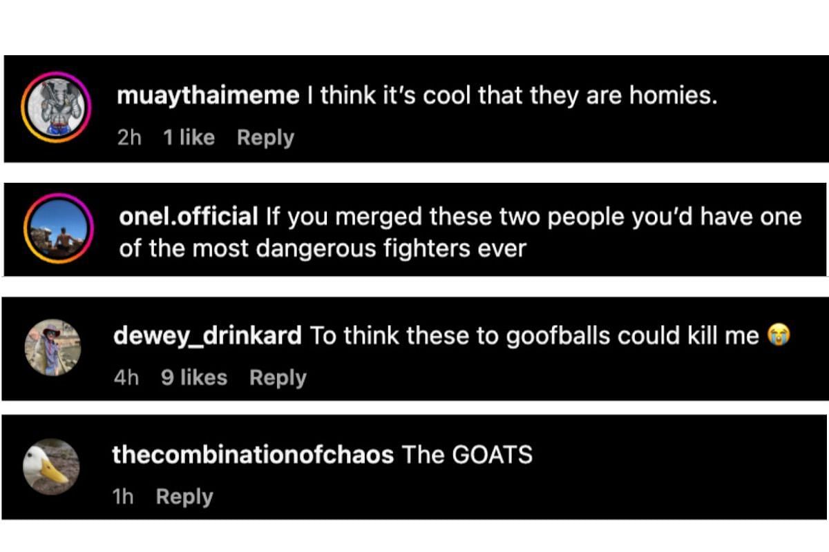 Screenshot of fans&rsquo; comments