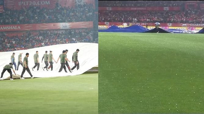 PBKS vs RCB: धर्मशाला में मैच के बीच पड़े ओले; बारिश ने बिगाड़ा खेल तो आज ही प्लेऑफ से बाहर होंगी पंजाब और आरसीबी