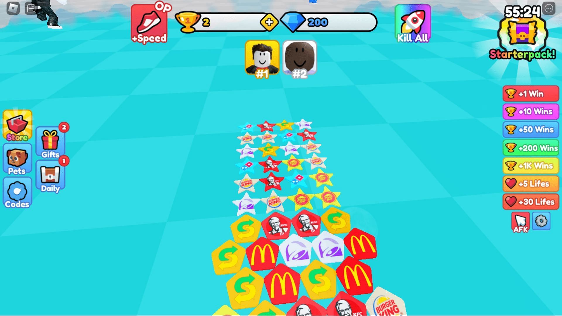 Gameplay screenshot from Logo Block Race (Image via Roblox)