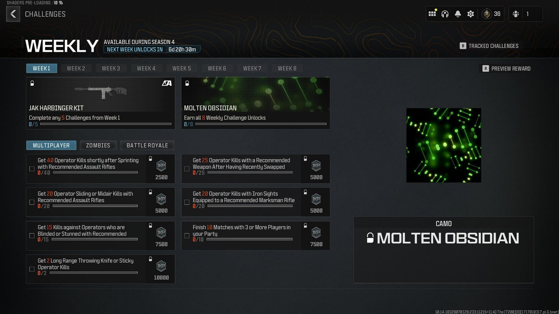 All MW3 Multiplayer Season 4 Week 1 challenges (Image via Activision)