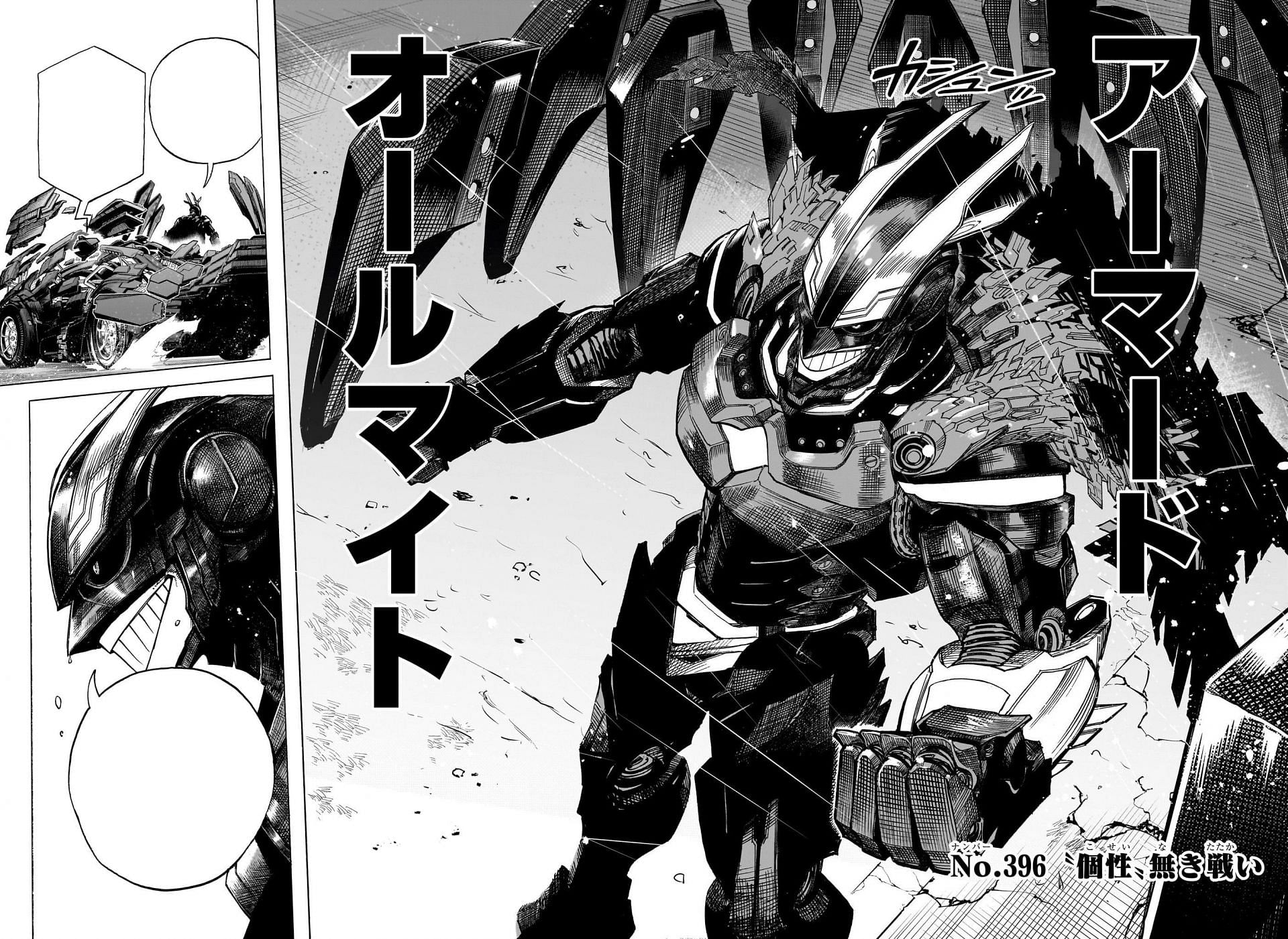 Armored All Might as seen in the manga (Image via Shueisha)