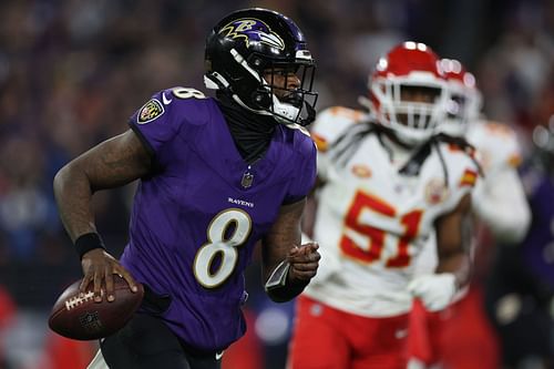 Lamar Jackson during AFC Championship - Kansas City Chiefs vs. Baltimore Ravens