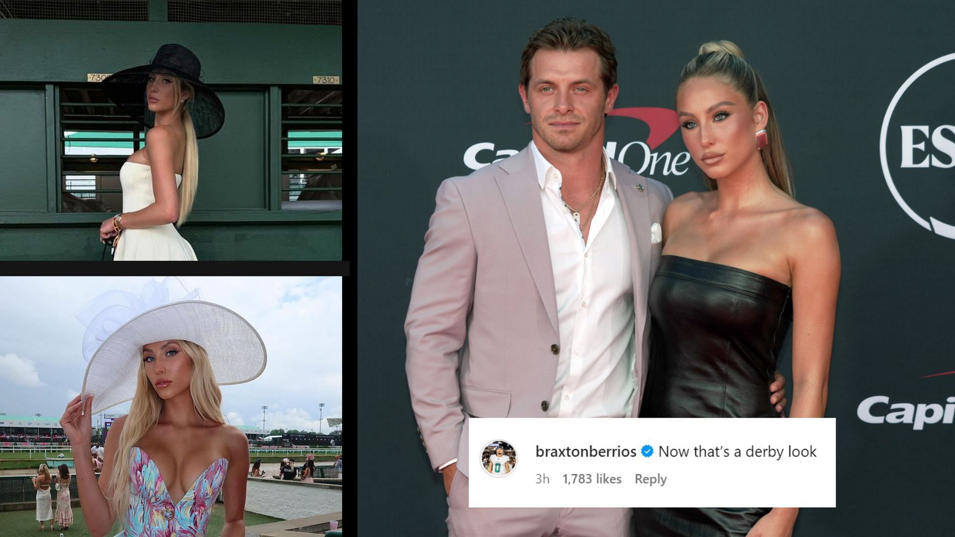 Braxton Berrios gushes over girlfriend Alix Earle as TikTok star stuns in $19,000 Balmain outfit at 150th Kentucky Derby