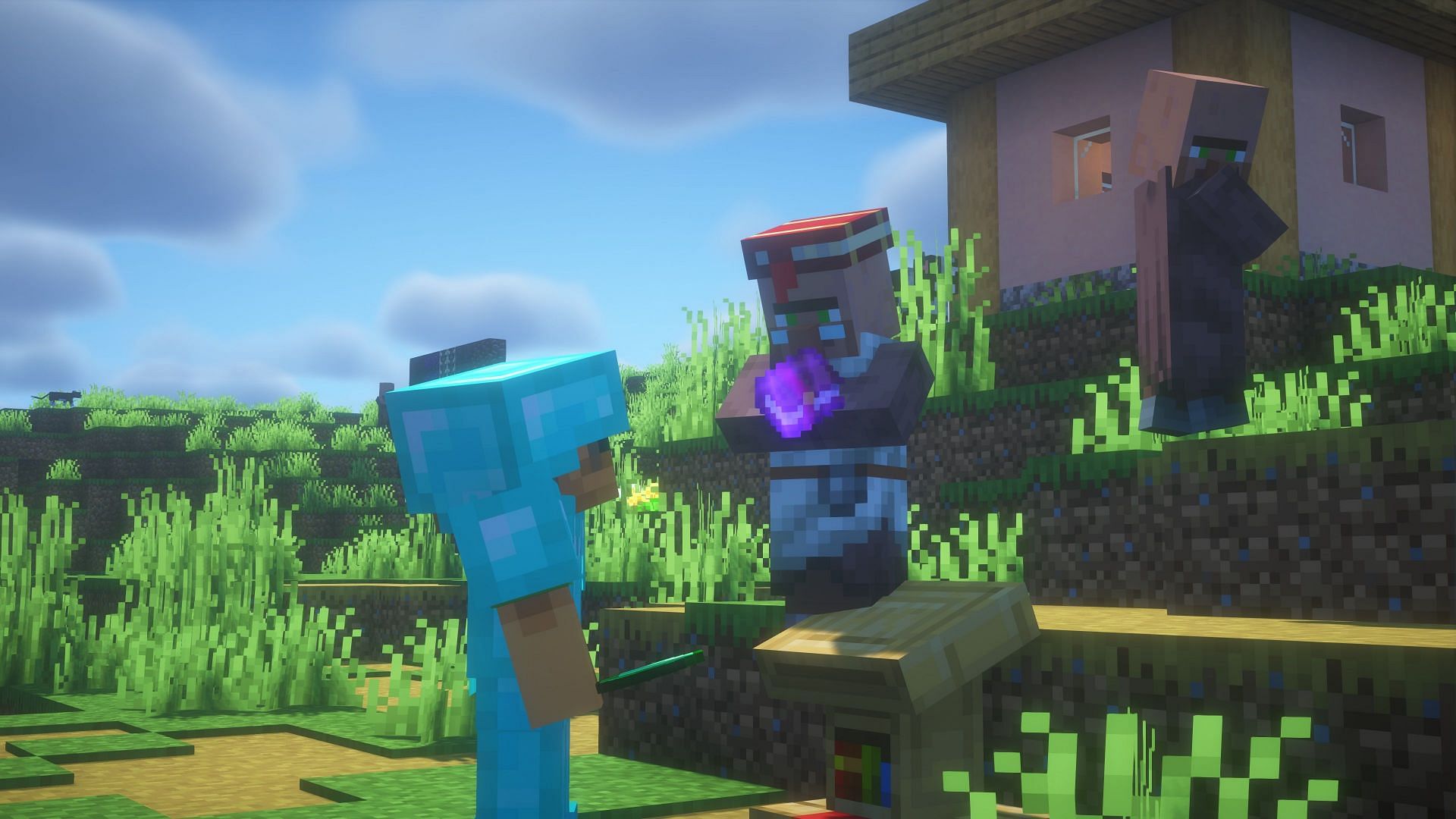 Player trading with a librarian (Image via Mojang Studios)