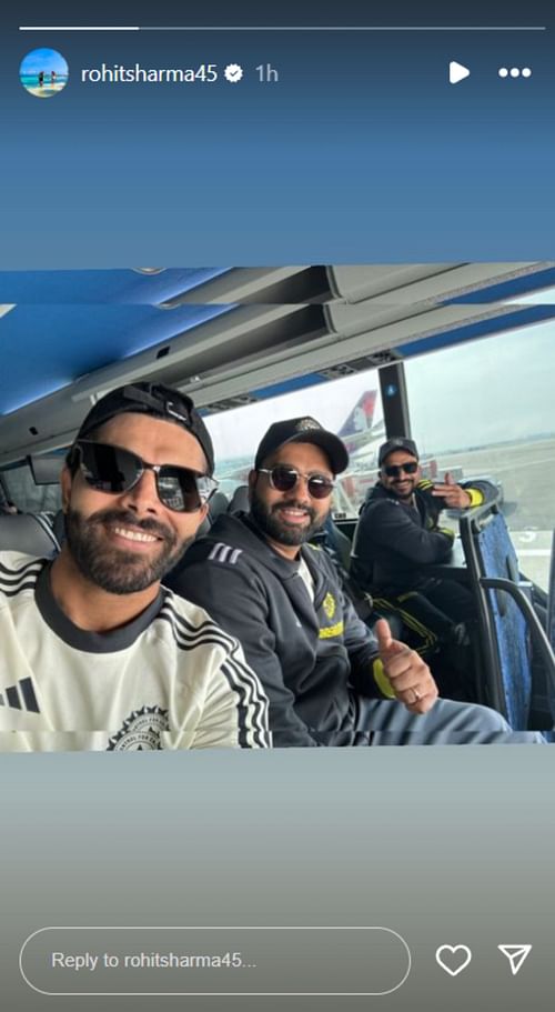 Rohit's recent Instagram story with Ravindra Jadeja.