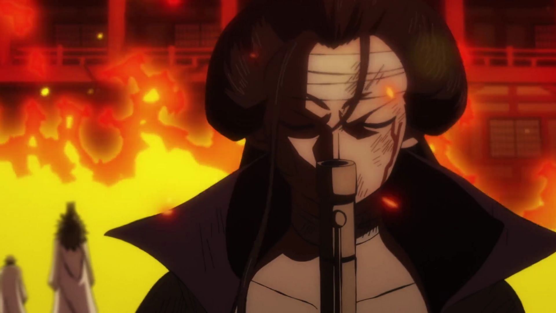 One Piece: Izo confronting CP0 agents as shown in the anime (Image via Toei Animation)