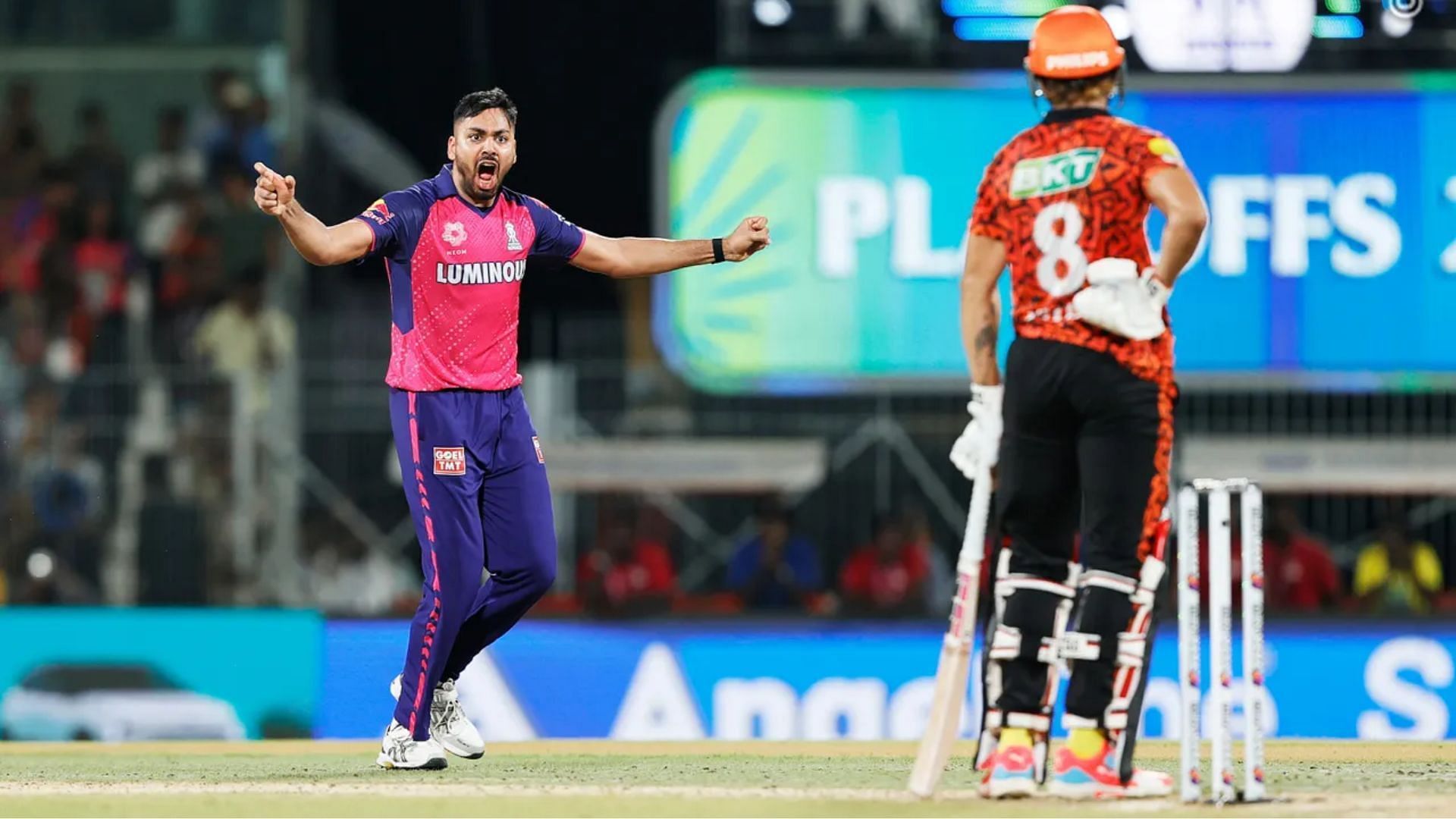 Avesh Khan celebrates after dismissing Nitish Kumar Reddy (P.C.:iplt20.com)