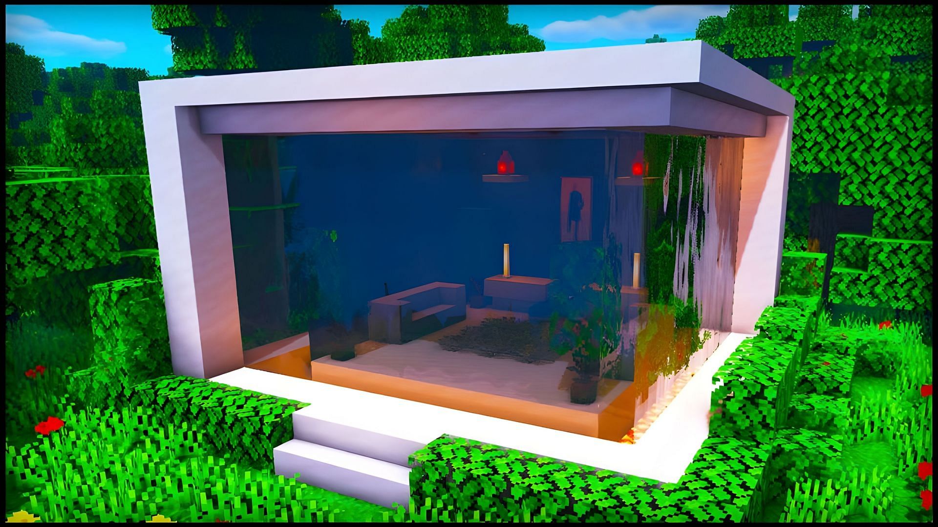 Cool Modern House (Image via Mojang Studios || YouTube/Random Steve Guy)