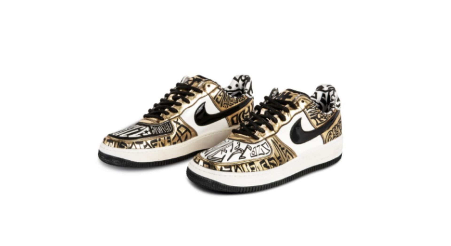 Nike Air Force 1 &#039;Entourage x Undefeated x Fukijama Gold (Image via Sotheby&#039;s)