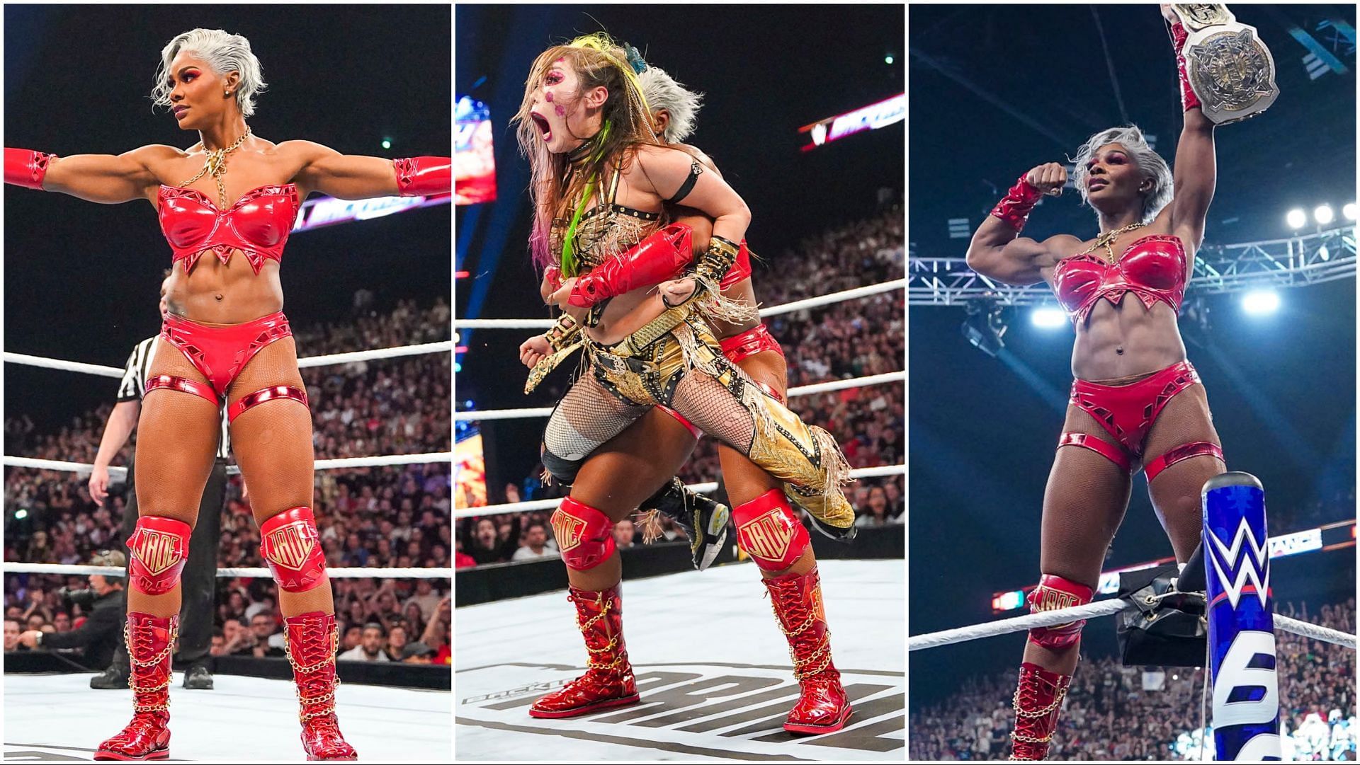Jade Cargill and Bianca Belair defeat The Kabuki Warriors at WWE Backlash France
