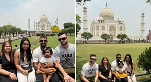 [Pictures] Nicholas Pooran and Naveen-ul-Haq visit Taj Mahal ahead of DC vs LSG IPL 2024 match