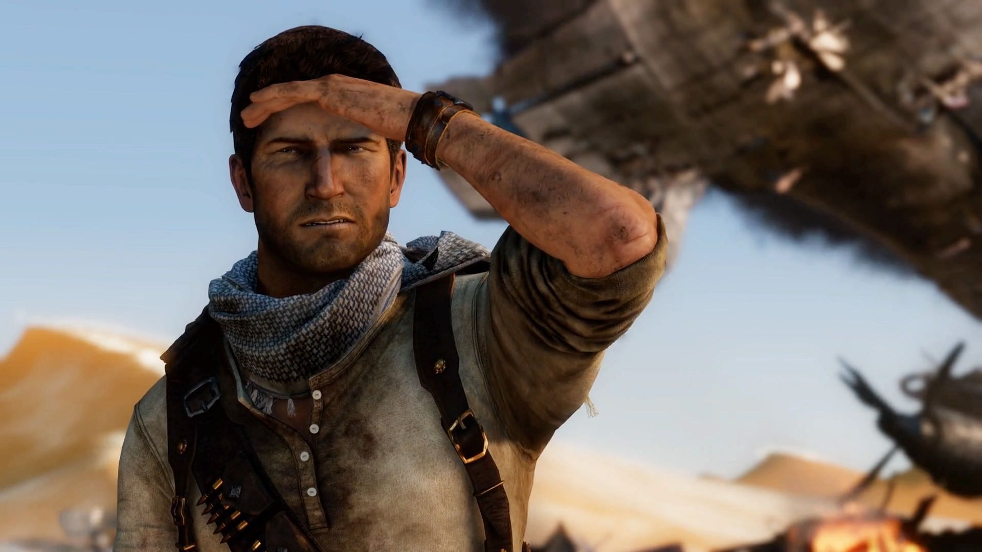 Nathan Drake in desert