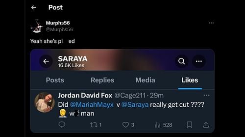 Saraya recently liked the above tweet on X.