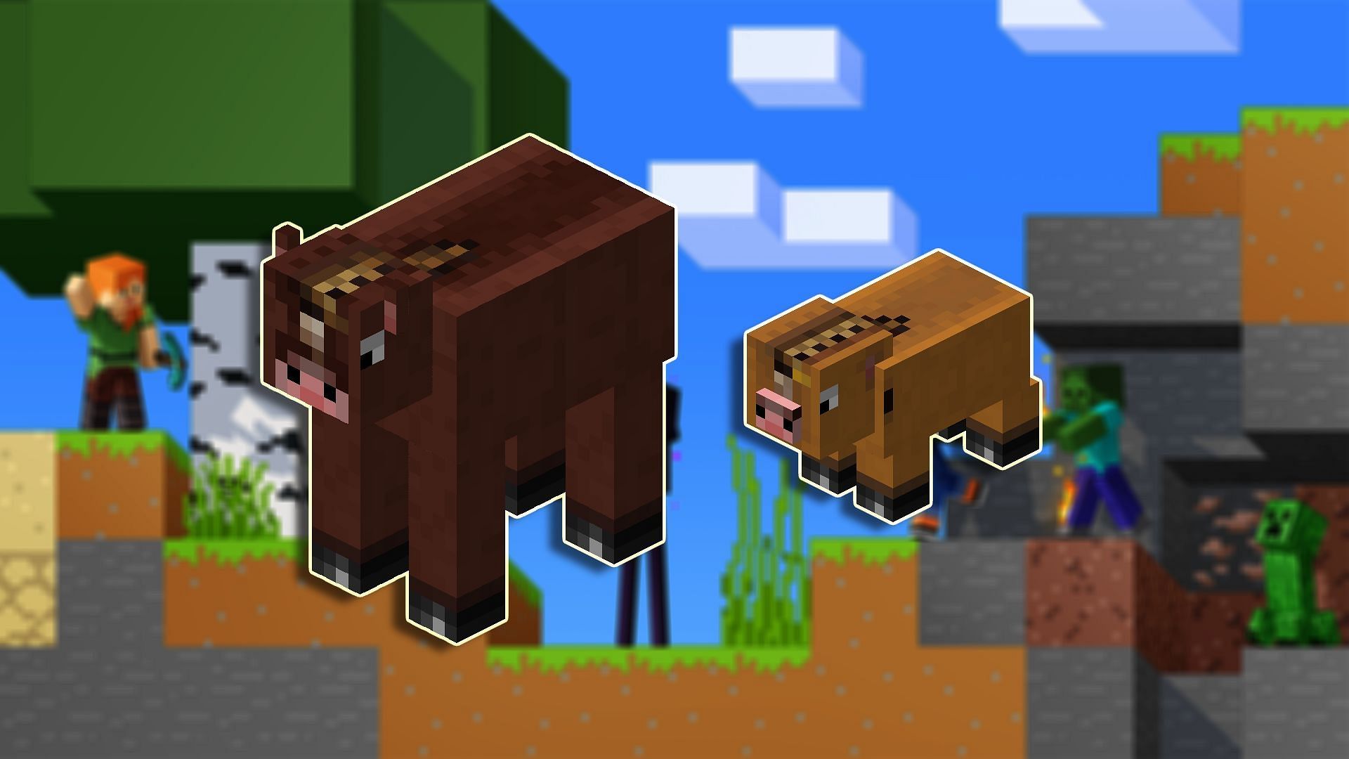 The Horse and Pony mobs have a strangely creepy aesthetic (Image via Mojang)