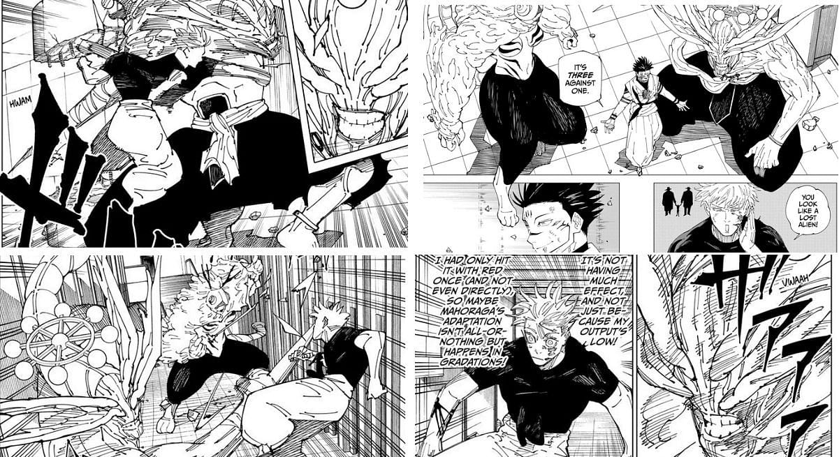 Jujutsu Kaisen timeline chapter 233: Sukuna&#039;s summons fight Gojo (Image via Shueisha)