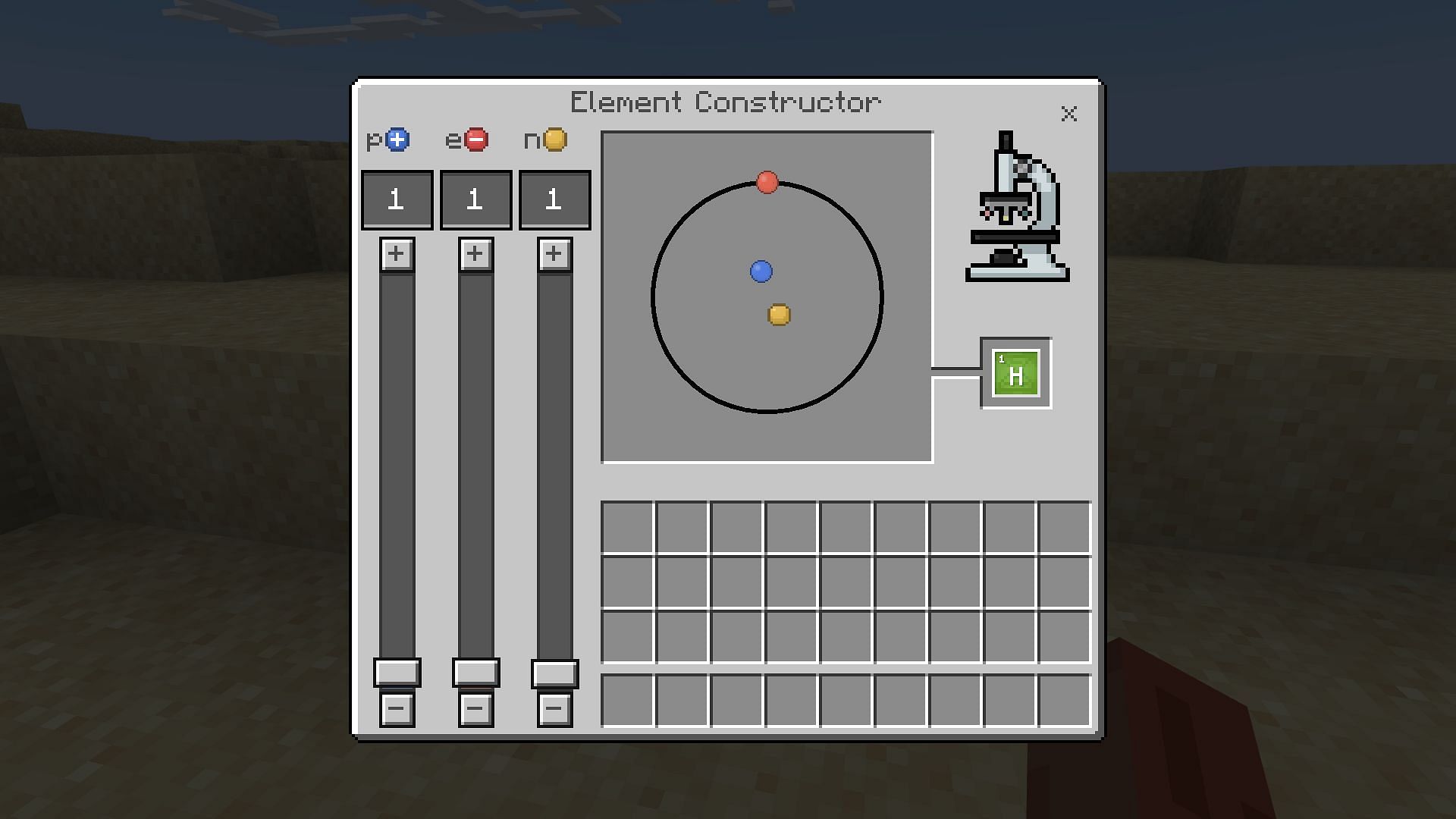 The UI for the element constructor (Image via Mojang)