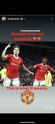 Alejandro Garnacho and Kobbie Mainoo in the Manchester United academy
