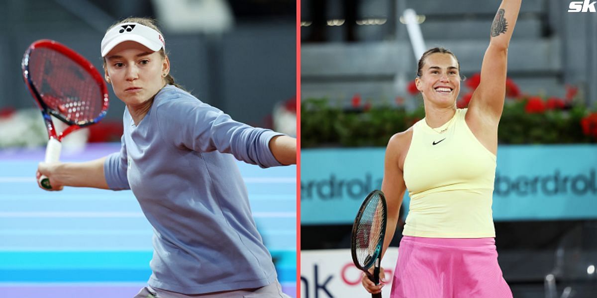 Elena Rybakina (L) and Aryna Sabalenka (R)