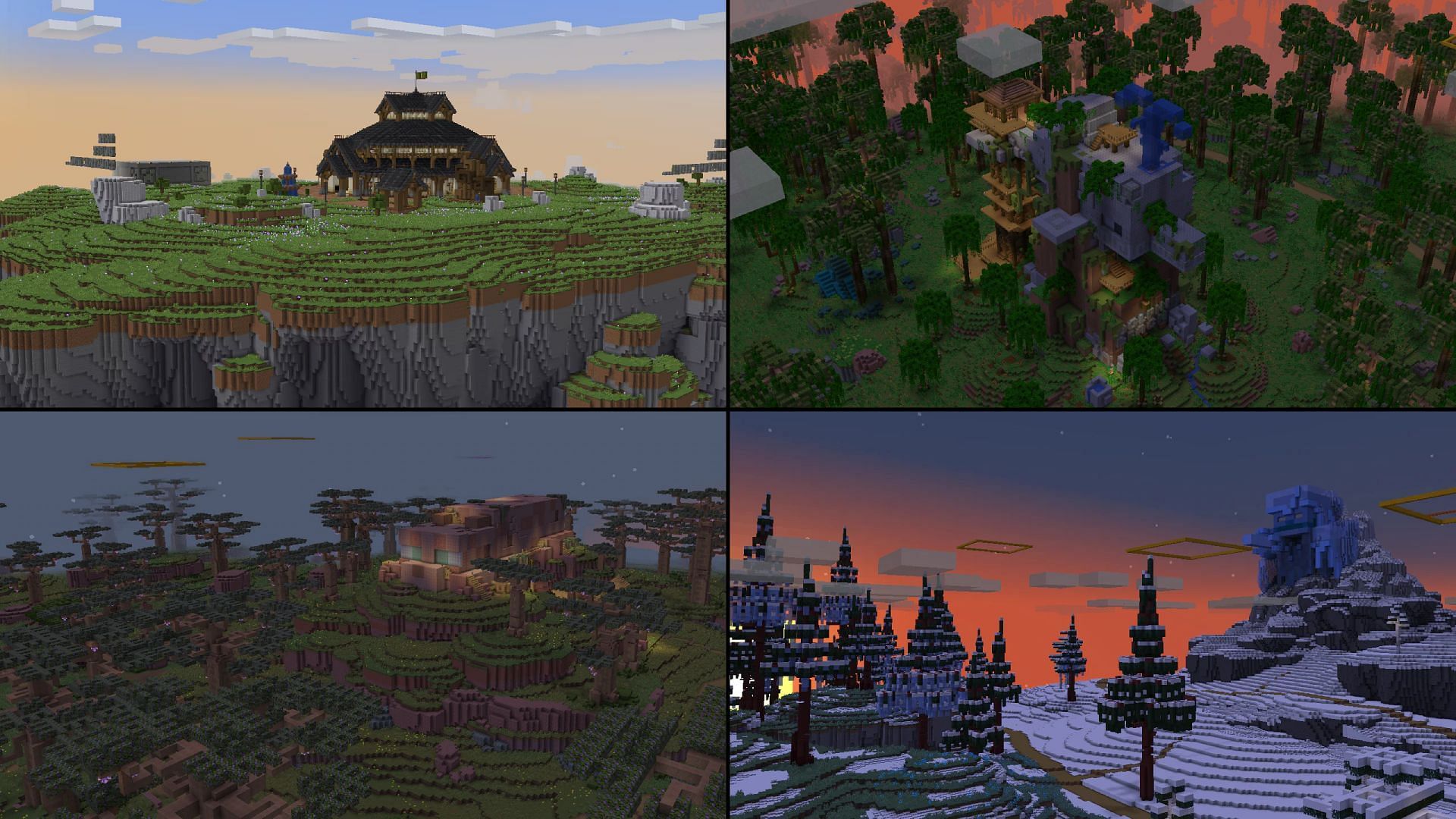 The different teaser images for the National Park map. (Images via Mojang)