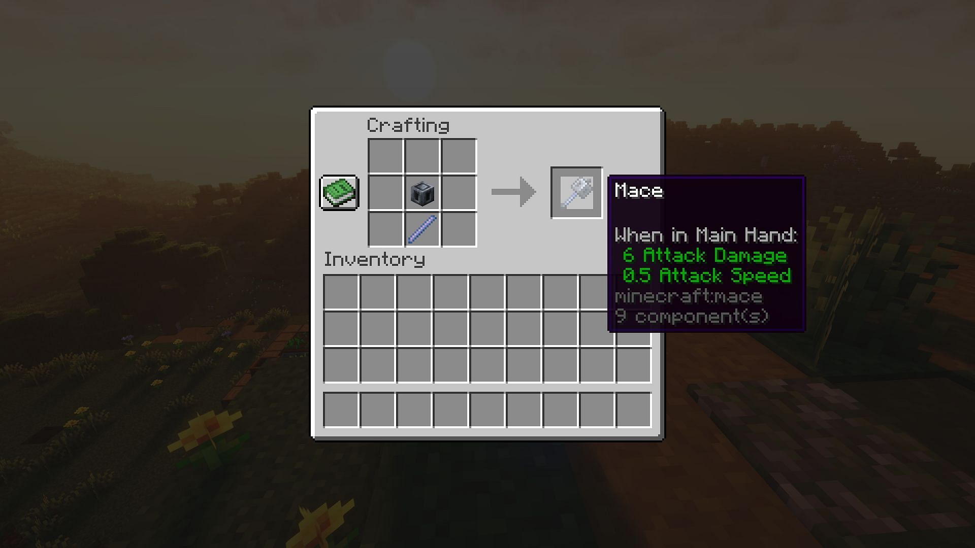 The mace requires rare crafting ingredients (Image via Mojang)