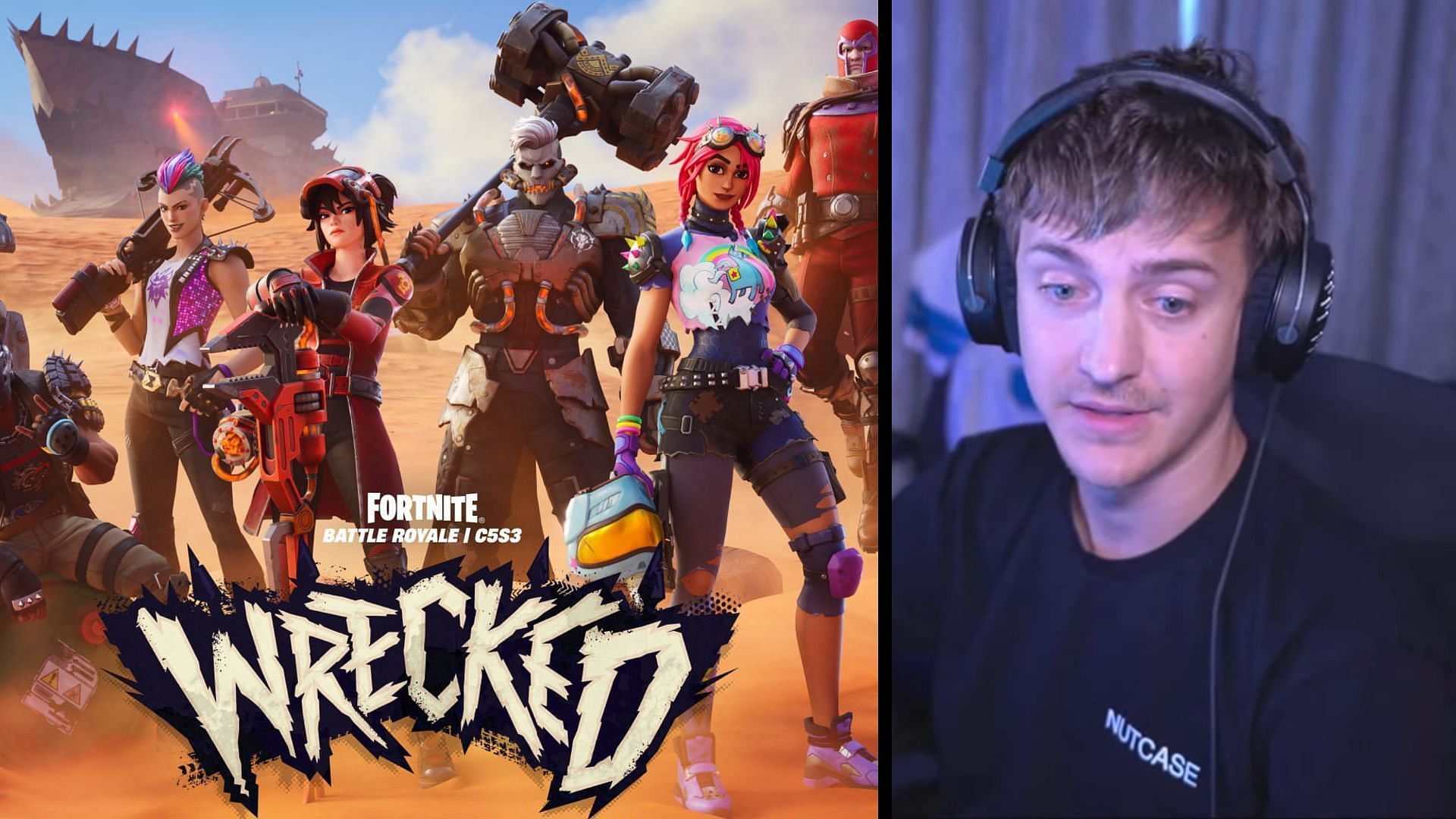 Ninja is not happy with the new Fortnite Season (Image via Ninja/YouTube, Epic Games)