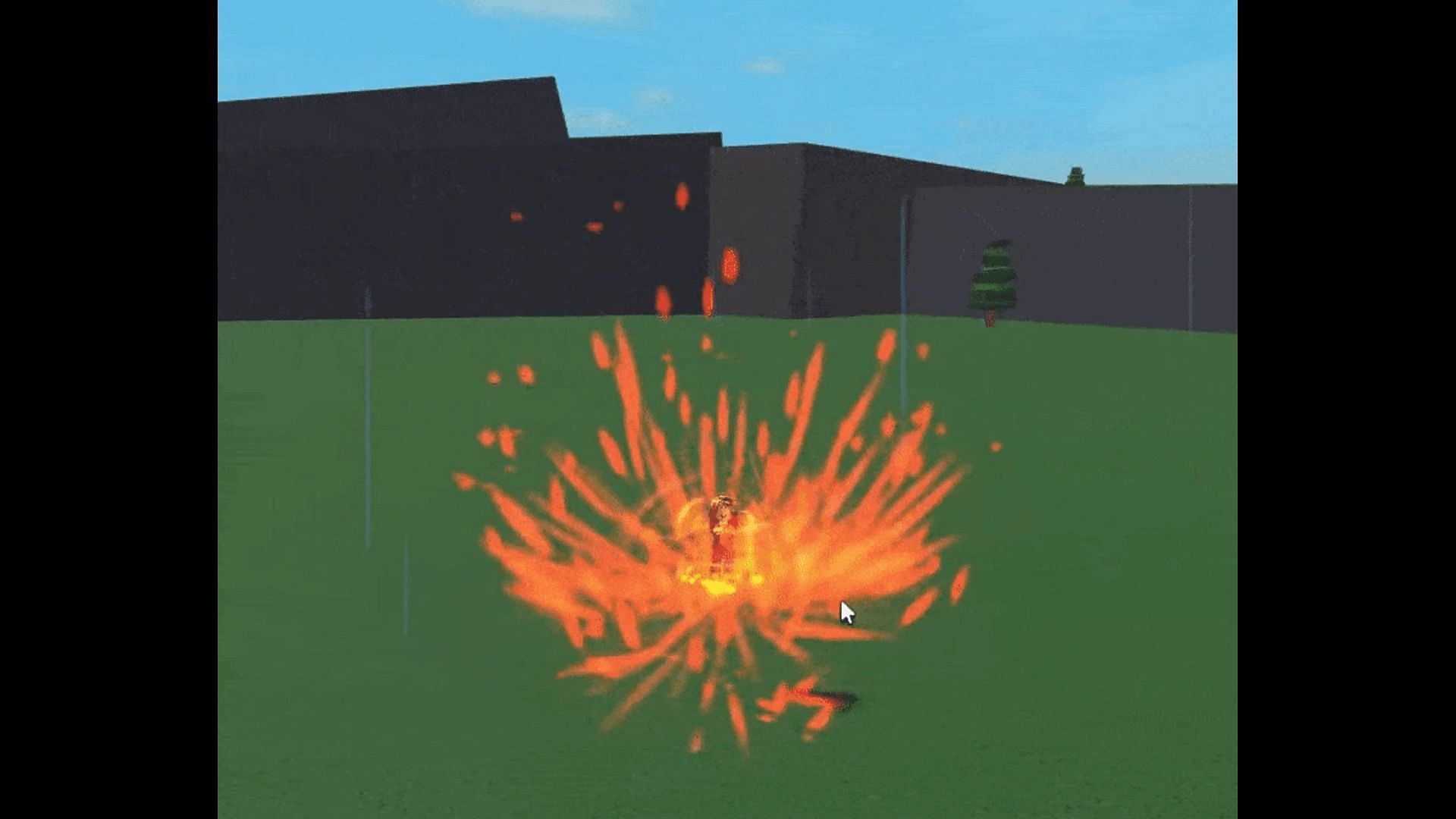 Gameplay screenshot of the Solar Spell 4 in Elemental Battlegrounds (Image via Roblox)