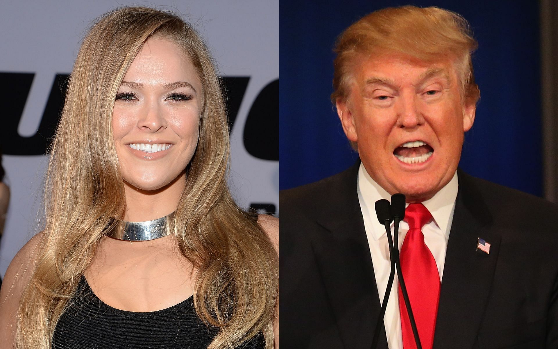 Ronda Rousey (left) is beheld as a bona fide MMA legend, whereas US billionaire Donald Trump (right) is well-known for his contributions to the business and entertainment spheres around the world [Images courtesy: Getty Images]