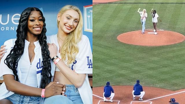 LA Sparks rookies Cameron Brink and Rickea Jackson are at the Dodgers Stadium for the first pitch