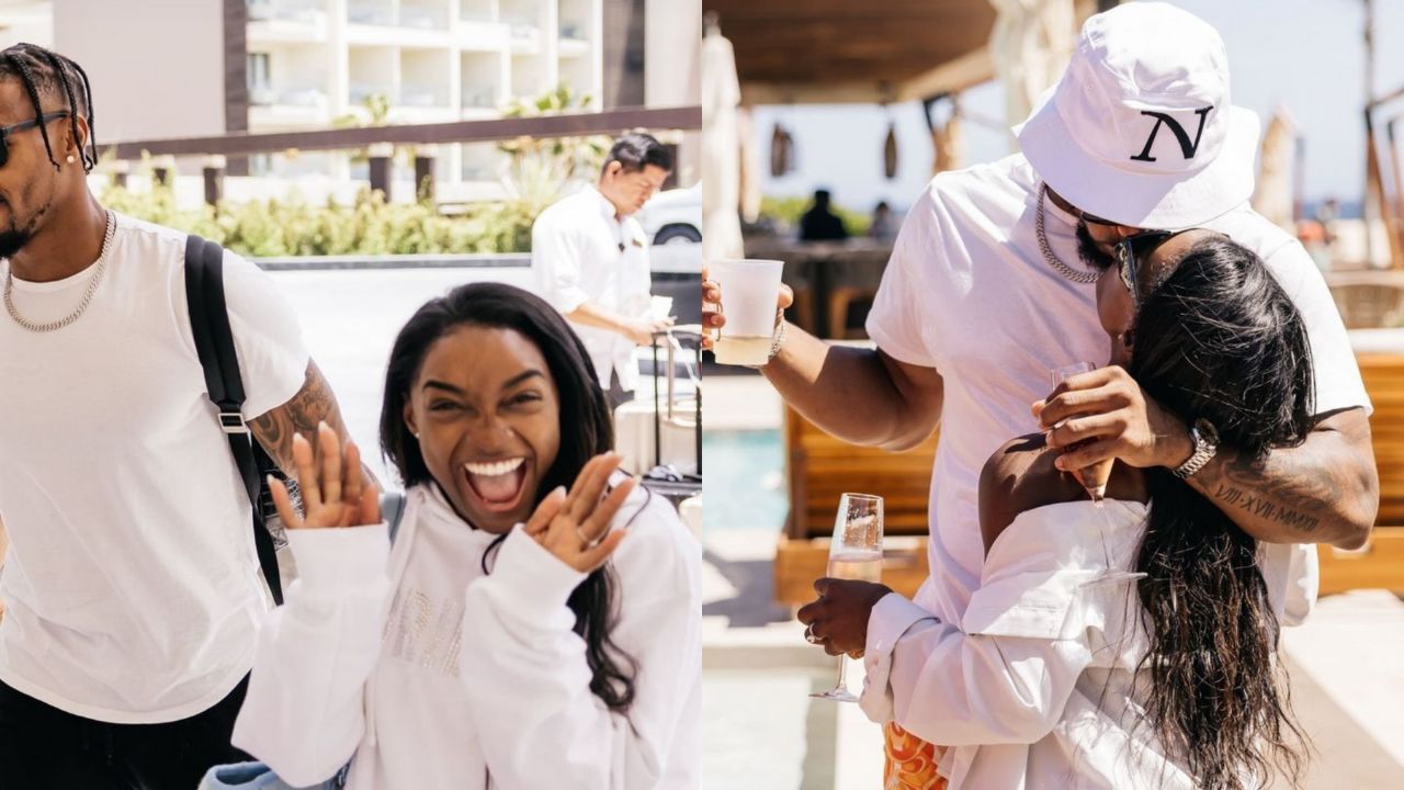 Simone Biles and Jonathan Owens in Cabo 2