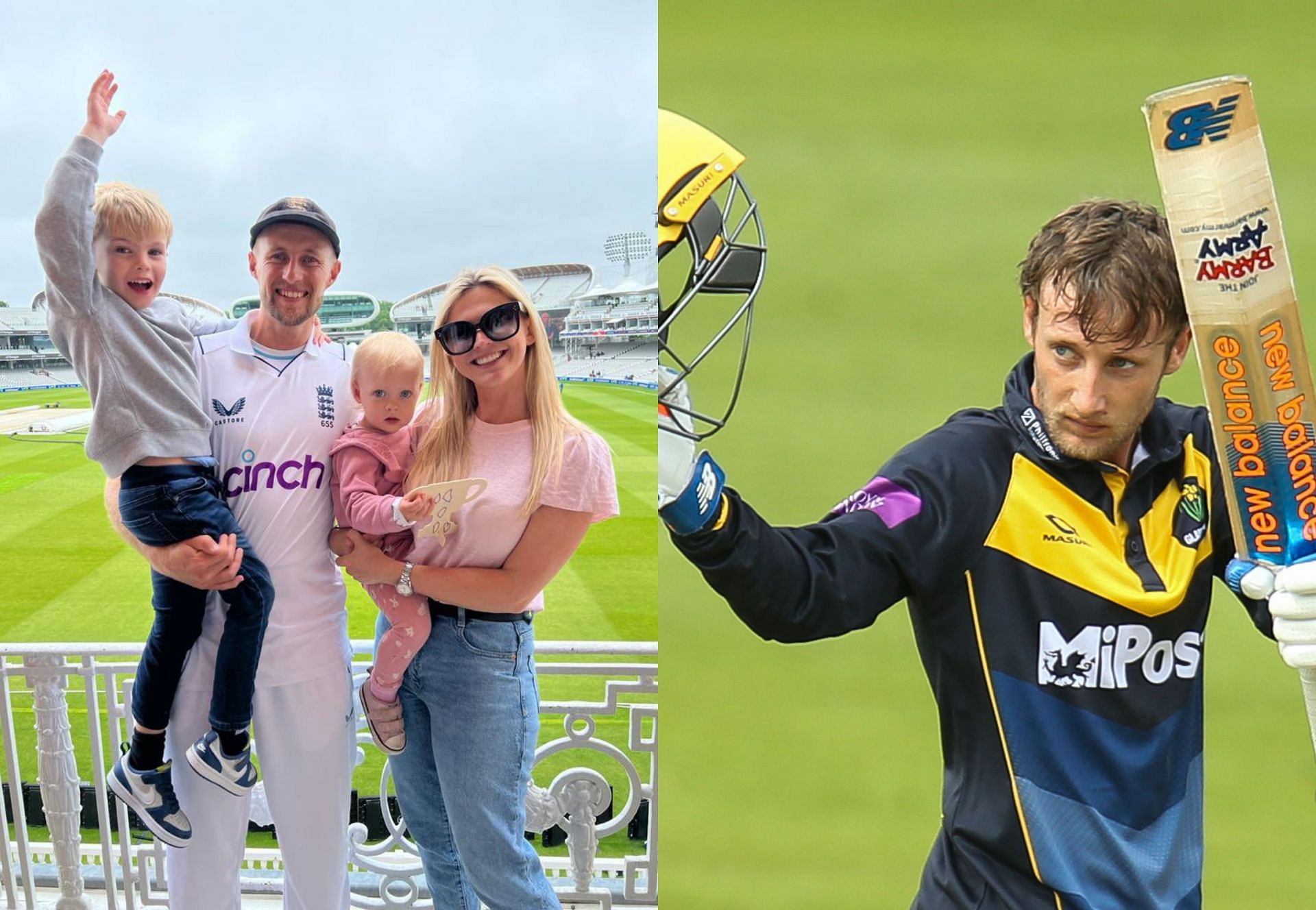 Joe Root with his family members. 