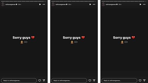 Vega apologizes to fans on social media.