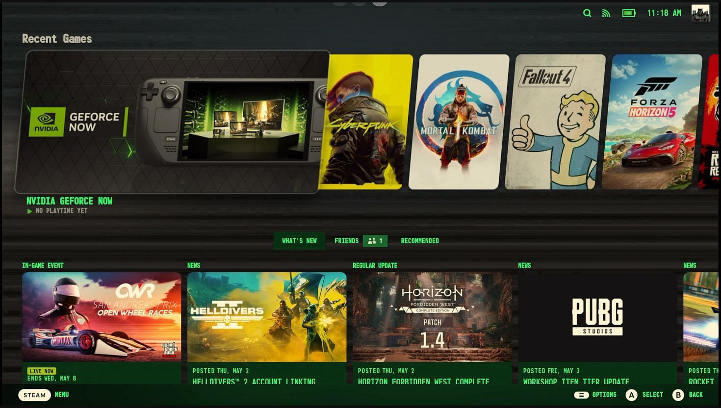 Nvidia GeForce Now will get added to the main menu (Image via ETA Prime/YouTube)