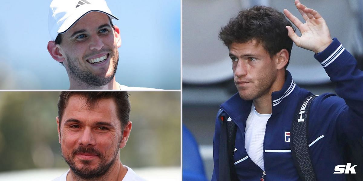 Dominic Thiem (top left); Stan Wawrinka (bottom left); Diego Schwartzman