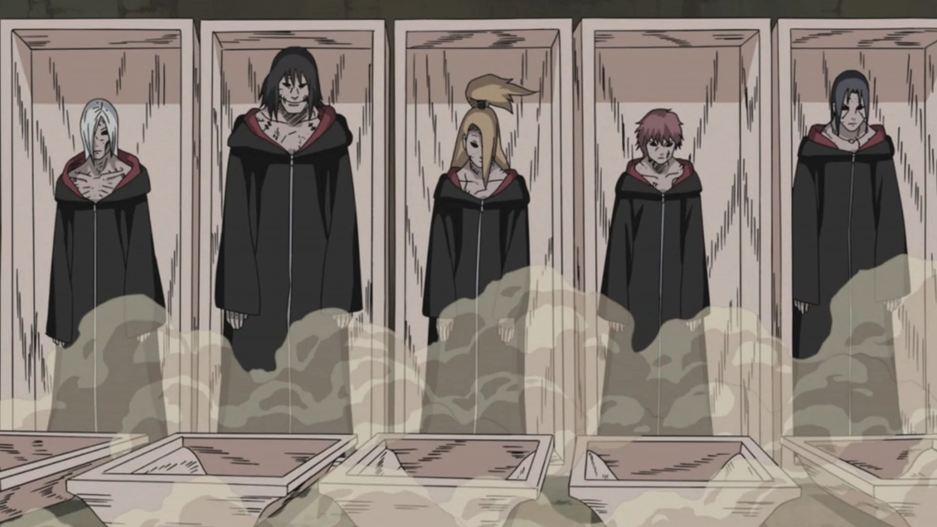 Some of the powerful ninjas that Kabuto revived (Image via Studio Pierrot)