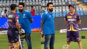 [Watch] Rohit Sharma has brief chat with Rinku Singh, Gautam Gambhir & others ahead of MI vs KKR IPL 2024 match